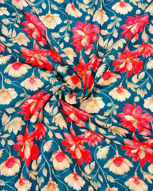 Royal Blossom Designer Fabric – Luxury Women’s Fashion Fabric