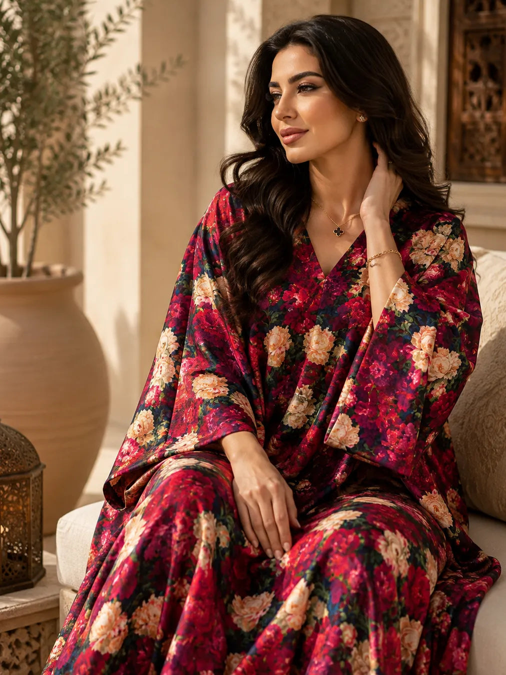 Al Hosn Swiss Cotton Vibrant Florals, Effortless Grace