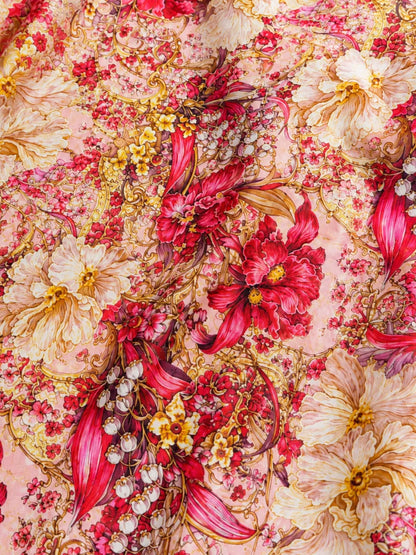 Al Hosn Swiss Cotton A Symphony of Pink & Gold