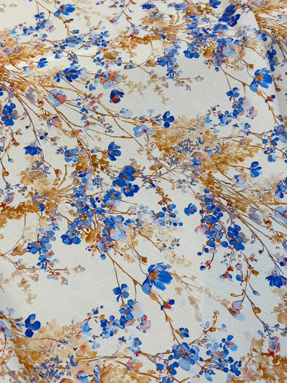 BLUE BLOSSOMS, GOLDEN GRACE — AL HOSN SWISS COTTON