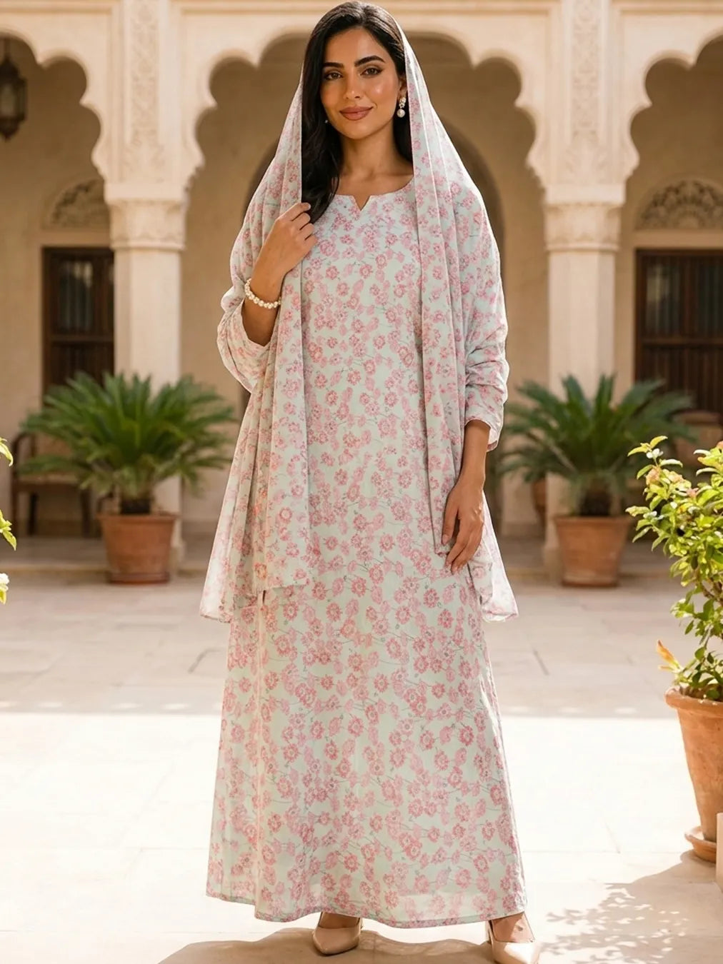BLUSHING BLOOMS — THAILAND COTTON POPLIN