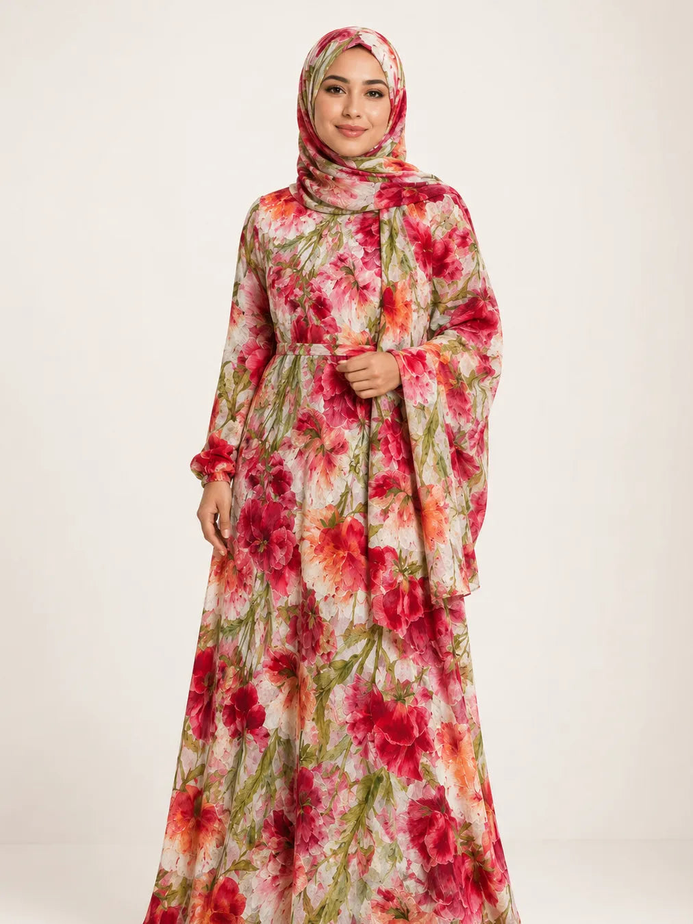 CRIMSON BLOOMS, TIMELESS GRACE — AL HOSN SWISS COTTON