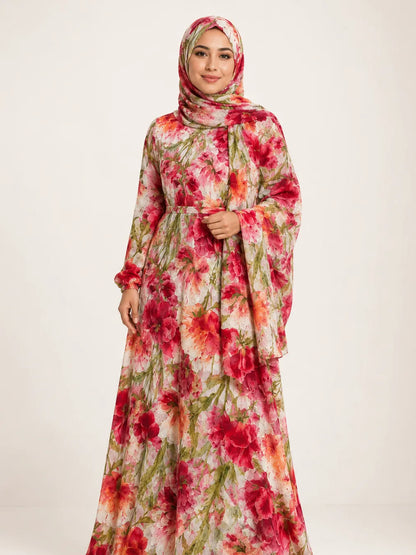 CRIMSON BLOOMS, TIMELESS GRACE — AL HOSN SWISS COTTON