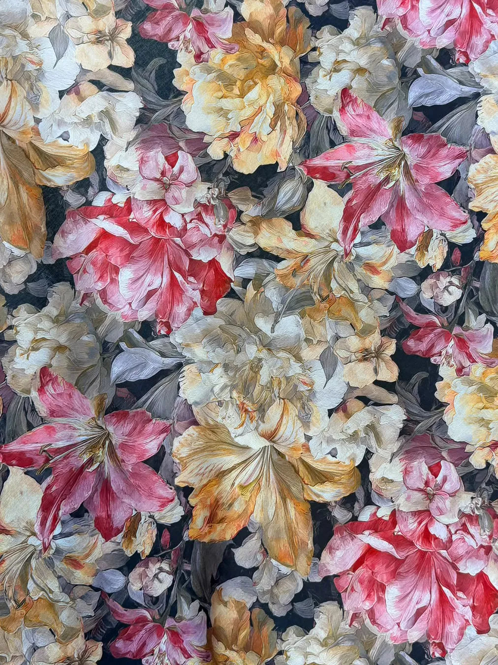 DARK FLORAL ELEGANCE, AL HOSN SWISS COTTON
