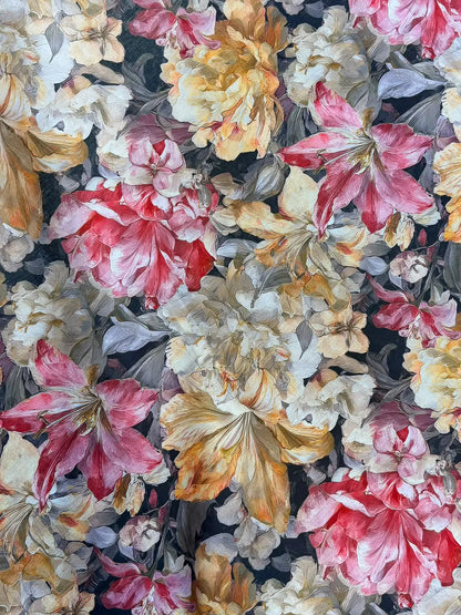 DARK FLORAL ELEGANCE, AL HOSN SWISS COTTON