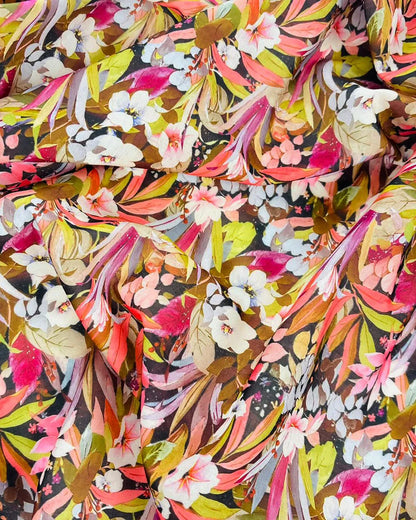 Elegant Multicolor Flower Fabric – Soft Luxury Dress Material Swiss Cotton
