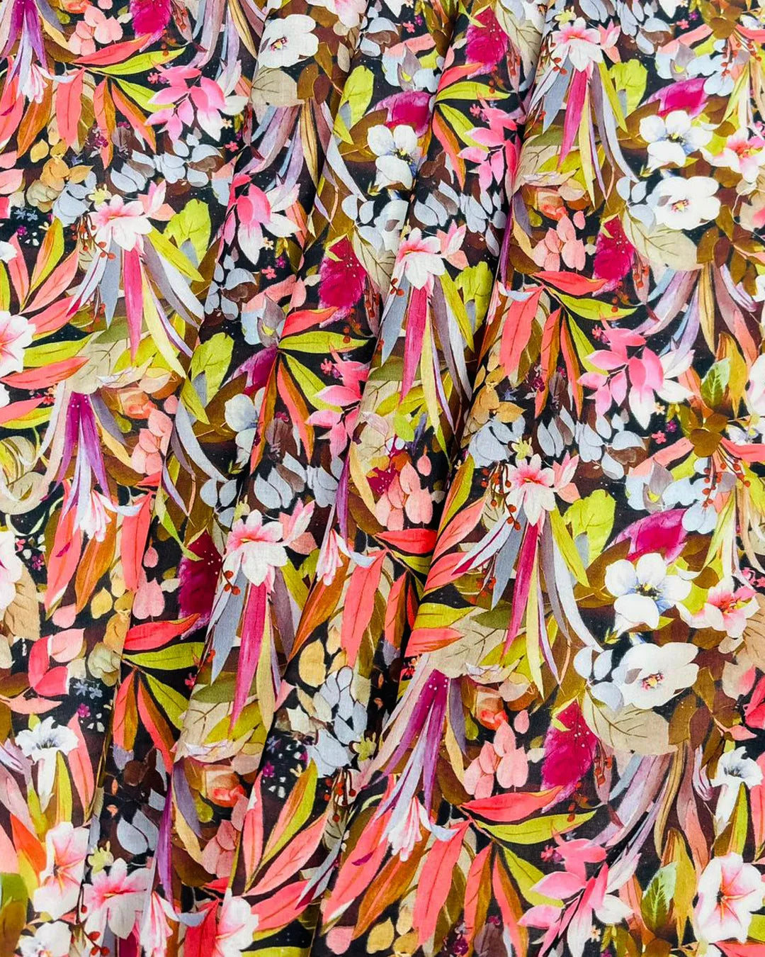 Elegant Multicolor Flower Fabric – Soft Luxury Dress Material Swiss Cotton