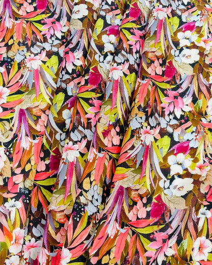 Elegant Multicolor Flower Fabric – Soft Luxury Dress Material Swiss Cotton