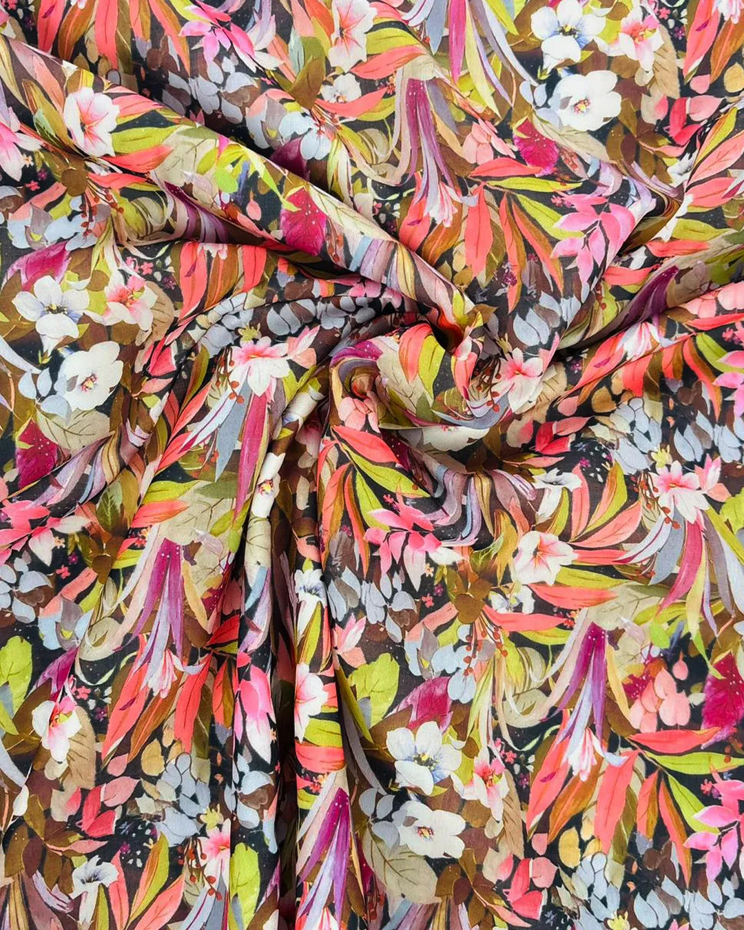 Elegant Multicolor Flower Fabric – Soft Luxury Dress Material Swiss Cotton