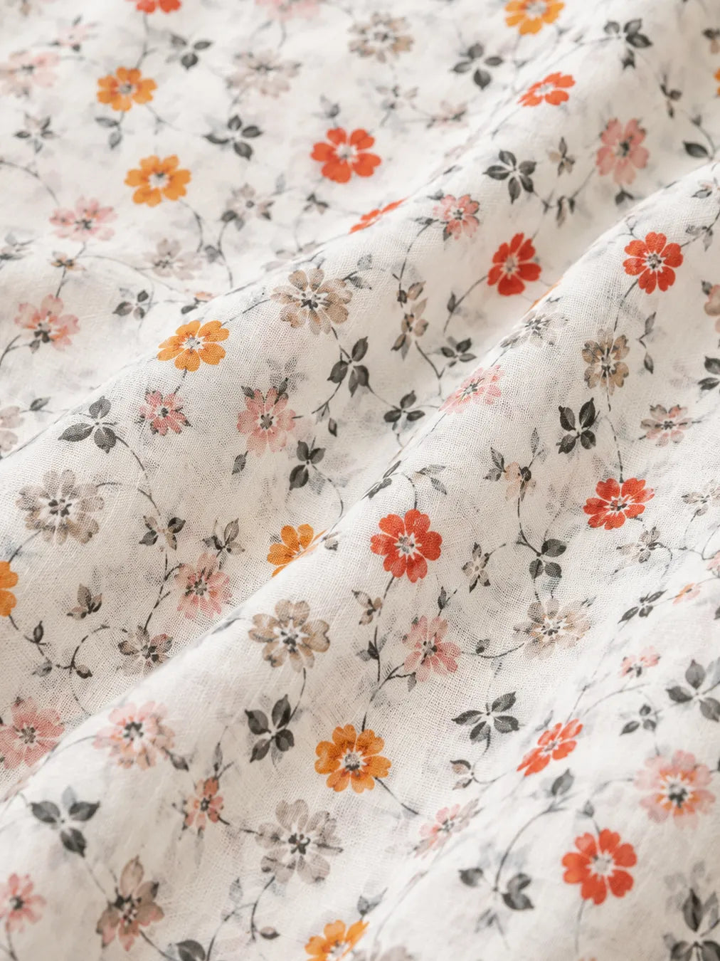 Coral Blossom Grace | Premium Thailand Printed Cotton Poplin