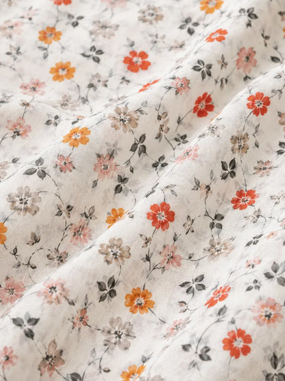 Coral Blossom Grace | Premium Thailand Printed Cotton Poplin