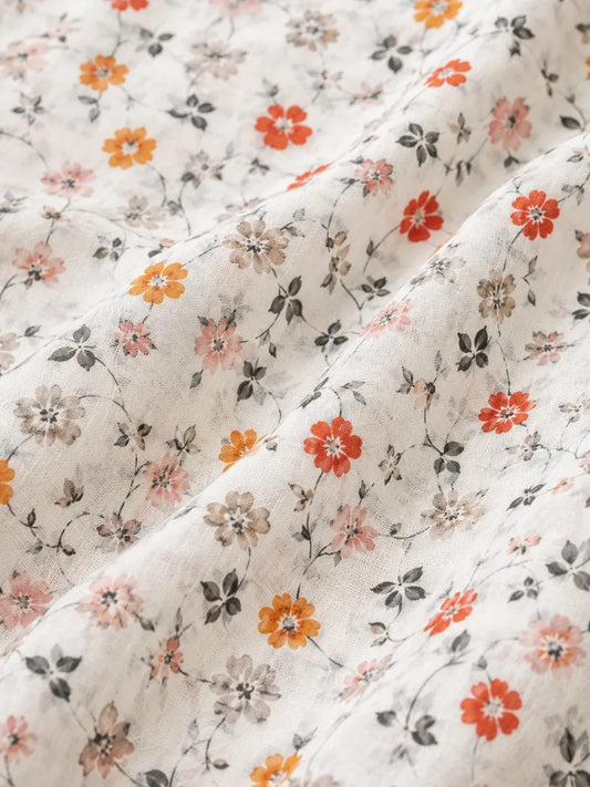 Coral Blossom Grace | Premium Thailand Printed Cotton Poplin