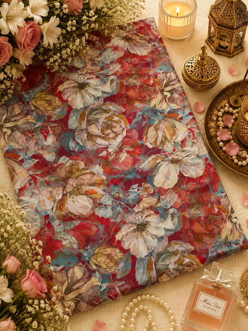 FLORAL ELEGANCE IN AL HOSN SWISS COTTON