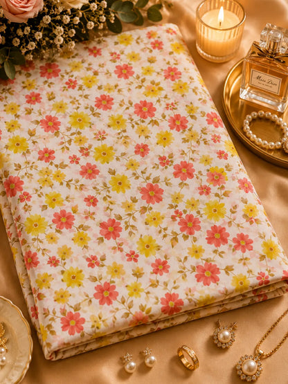 GOLDEN BLOOMS, TIMELESS BEAUTY-  THAILAND COTTON POPLIN