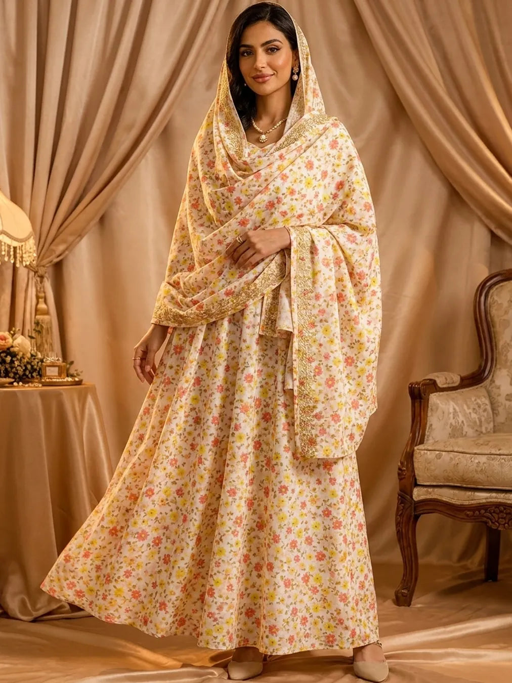 GOLDEN BLOOMS, TIMELESS BEAUTY-  THAILAND COTTON POPLIN