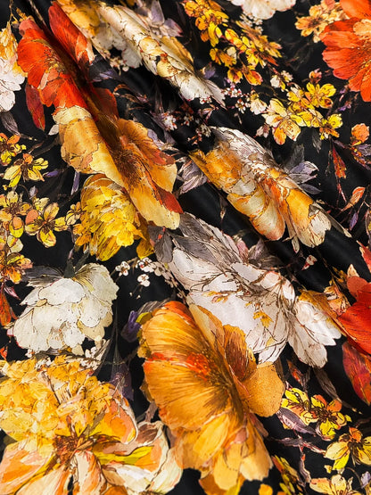 MIDNIGHT BLOOMS, GOLDEN ELEGANCE — AL HOSN SWISS COTTON