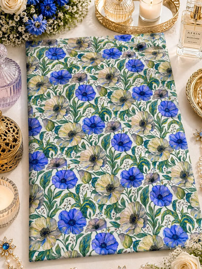 Al Hosn Swiss Cotton Botanical Beauty in Blue