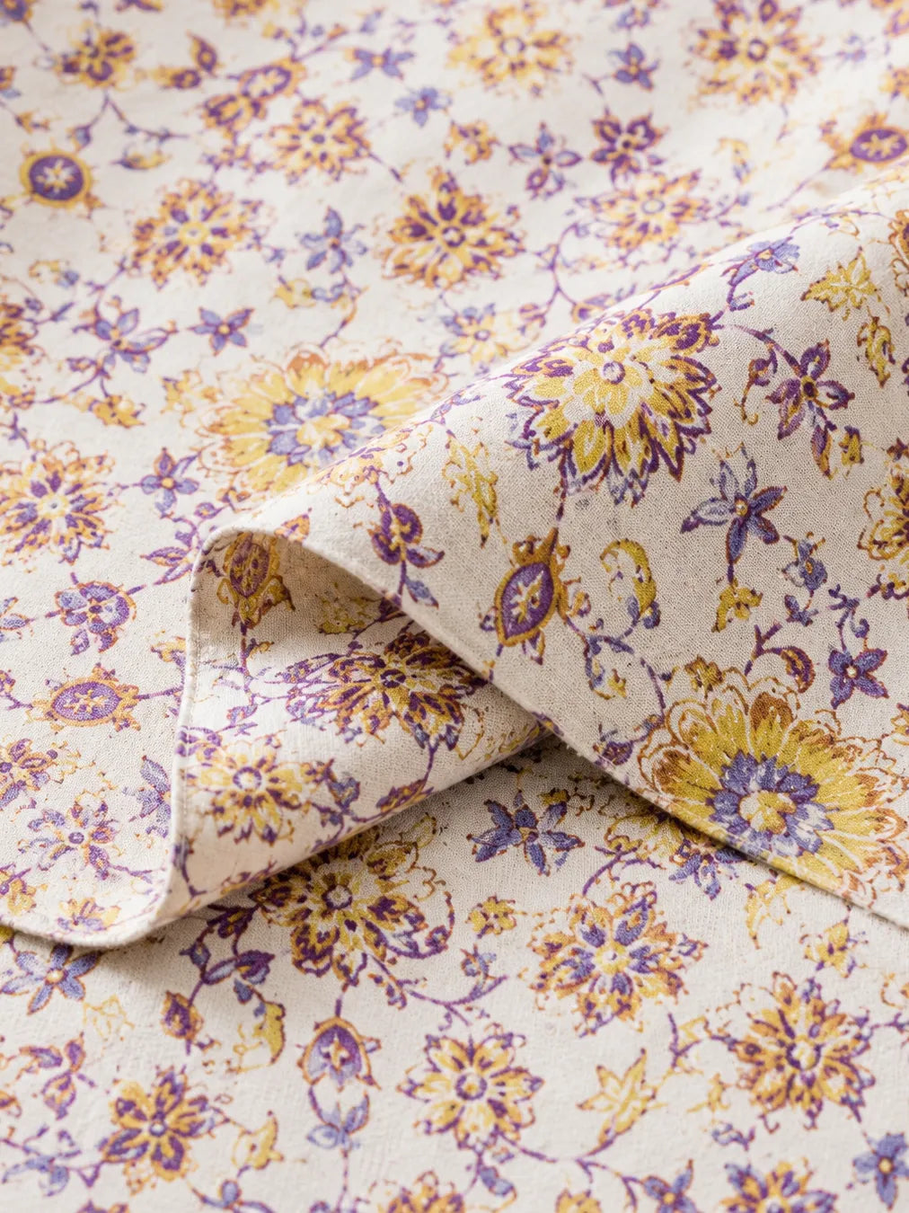 Lavender & Gold Bloom – Elegant Cotton Poplin Collection