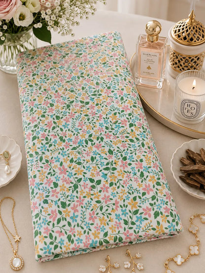 Premium Thailand Cotton Poplin with Pastel Floral Charm