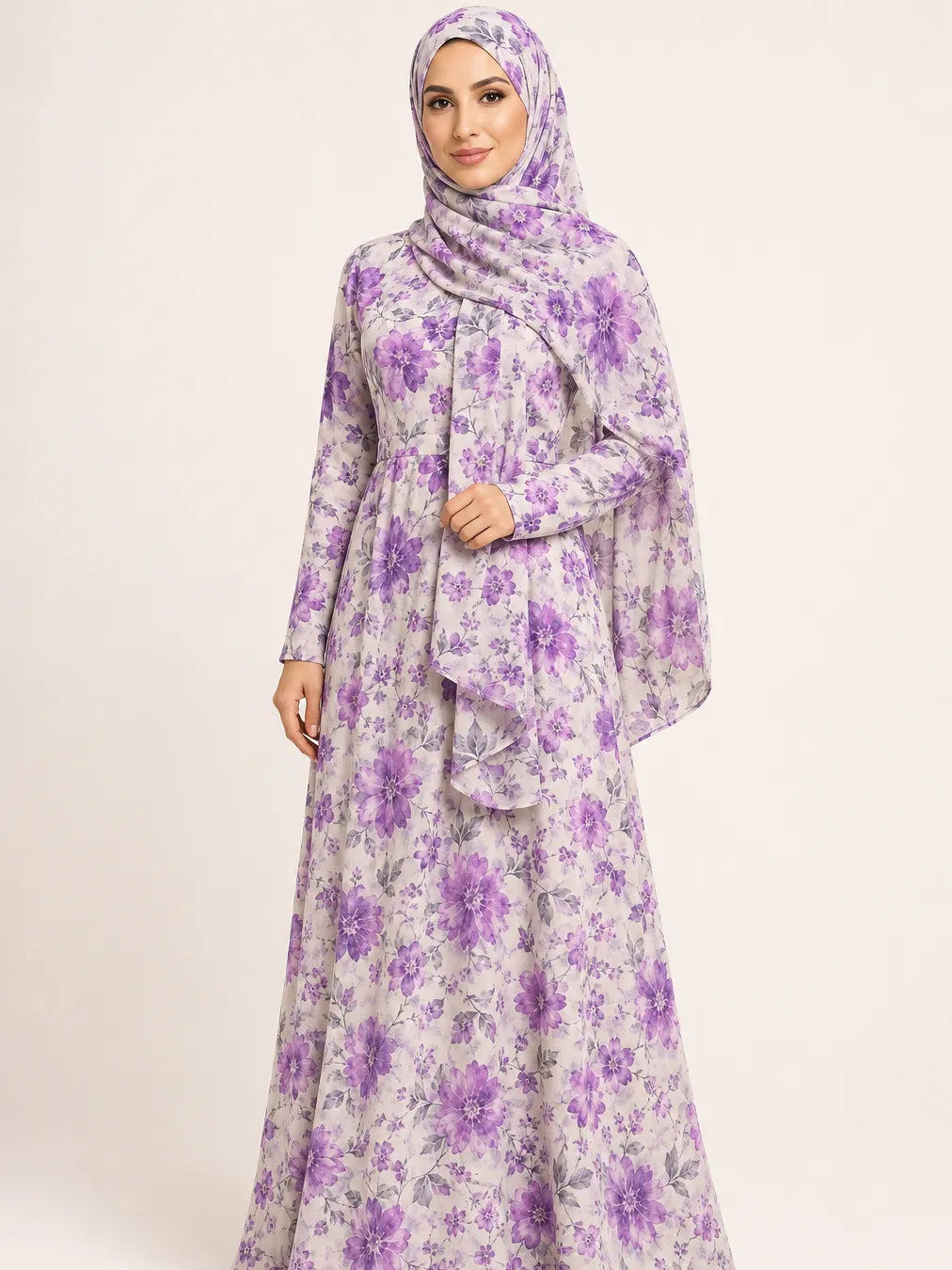 ROYAL PURPLE BLOOMS — THAILAND COTTON POPLIN