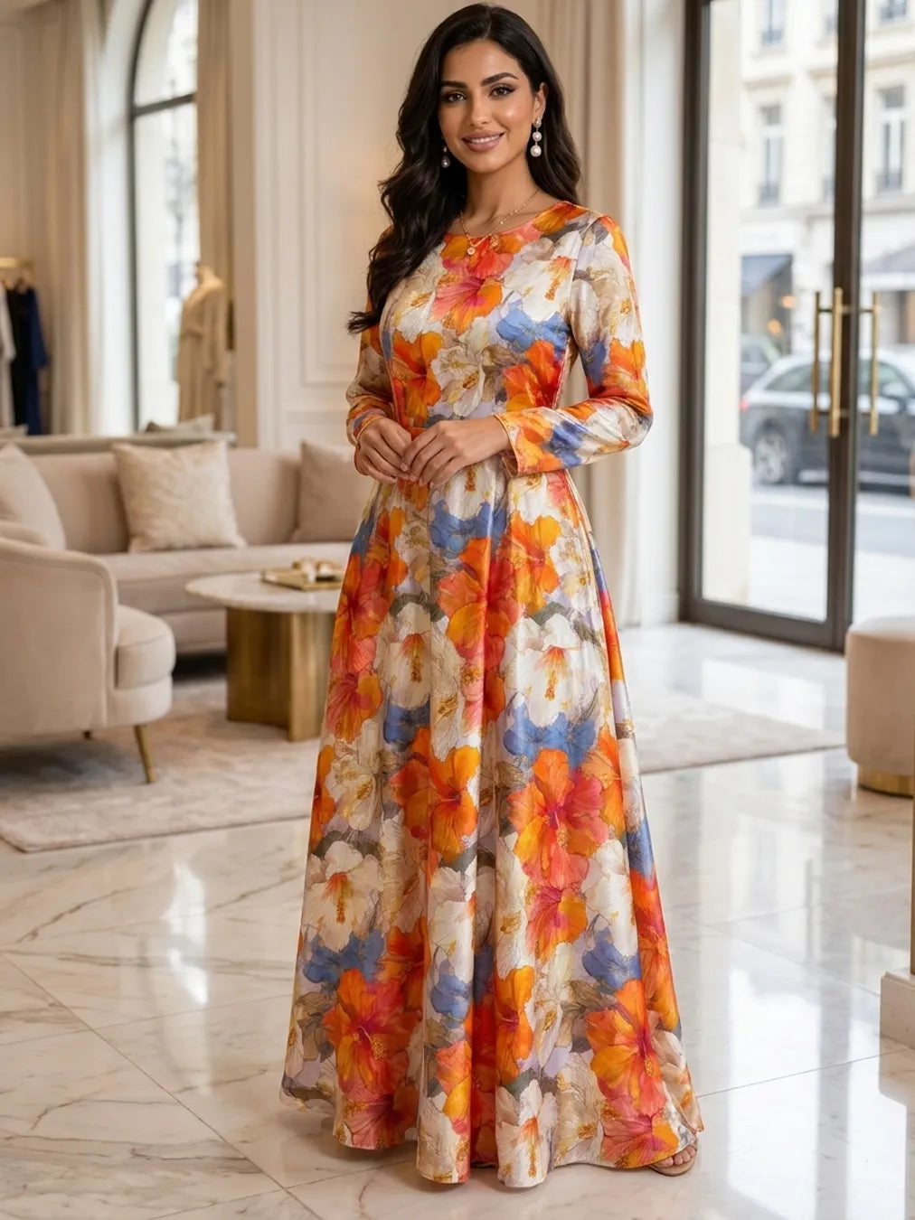 SUNSET BLOOMS, TIMELESS ELEGANCE — AL HOSN SWISS COTTON