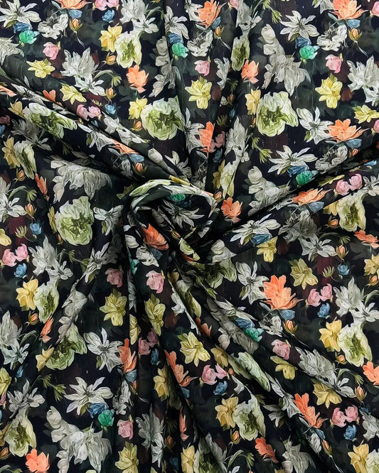 Colorful Tropical Flower Fabric – Luxury Fashion Fabric Collection