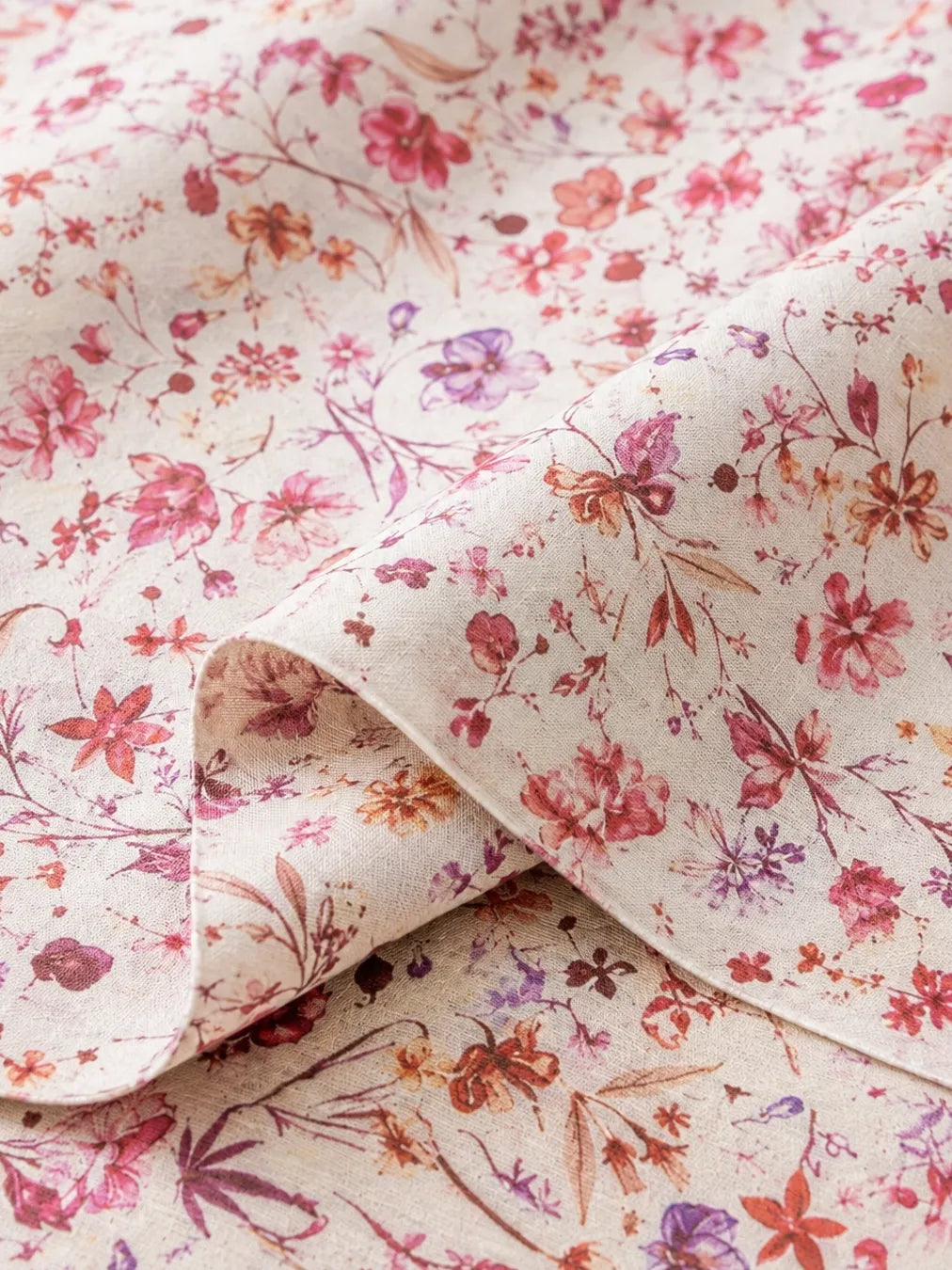 Soft Watercolor Floral Cotton Fabric – Perfect for Summer Dresses
