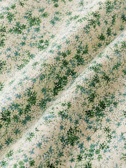 Thailand Printed Cotton Poplin Fabric – Fresh Green Floral Elegance in Premium Cotton