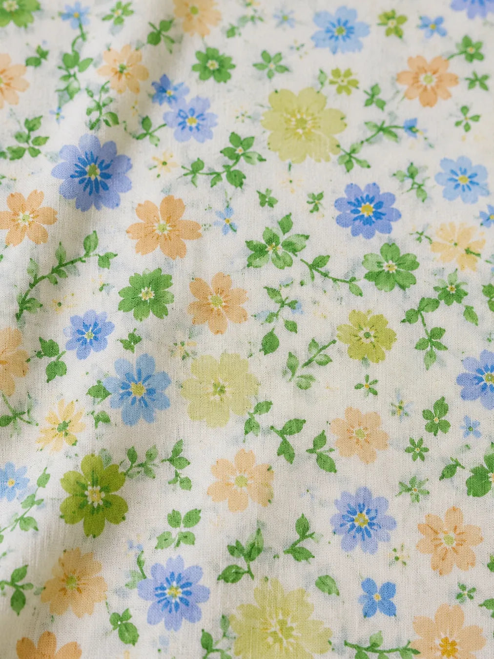 Thailand Printed Cotton Poplin Fabric – Fresh Pastel Floral Print with Premium Comfort
