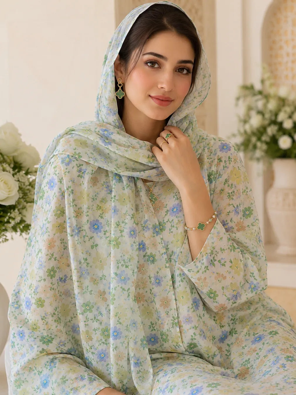 Thailand Printed Cotton Poplin Fabric – Fresh Pastel Floral Print with Premium Comfort