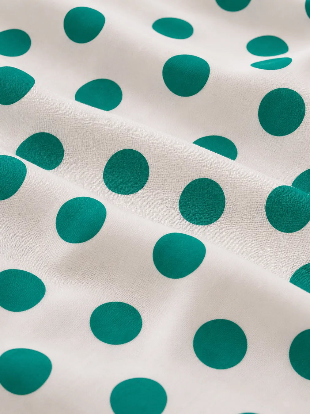 Thailand Printed Cotton Poplin Fabric – Elegant Teal Polka Dot on Premium Cotton
