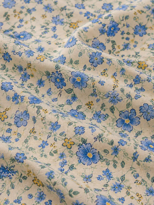 Premium Blue Blossom Thailand Printed Cotton Poplin Fabric – Soft, Breathable & Elegant