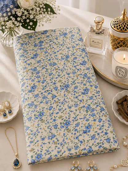 Premium Blue Blossom Thailand Printed Cotton Poplin Fabric – Soft, Breathable & Elegant